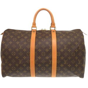 LOUIS VUITTON Brown Monogram Keepall 45 Boston Bag